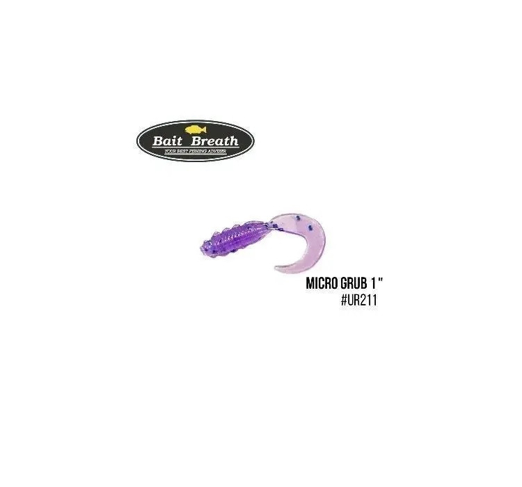 Силіконова приманка Bait Breath Micro Grub 1" (15 шт.) (Ur211 Electric Blue Shad) - 1 Силіконова приманка Bait Breath Micro Grub 1" (15 шт.) (Ur211 Electric Blue Shad) - 1