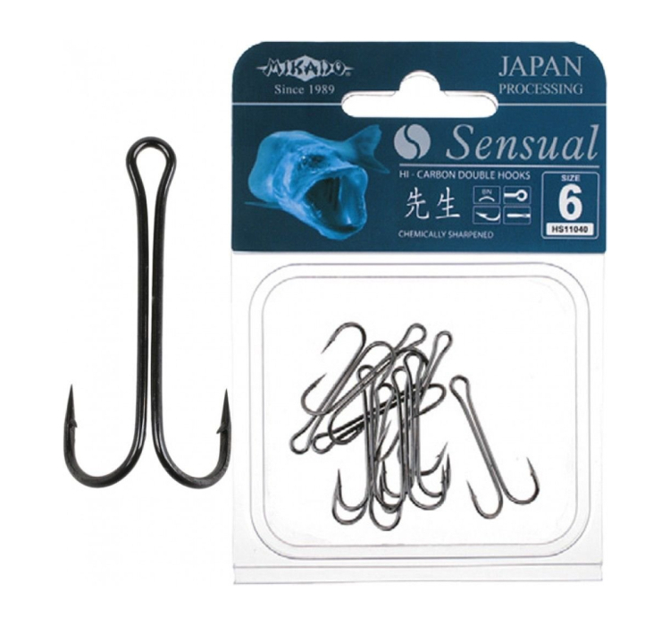 Крючки-двойники Mikado SENSUAL DOUBLE (черный никель) № 4/0 - 1 Крючки-двойники Mikado SENSUAL DOUBLE (черный никель) № 4/0 - 1