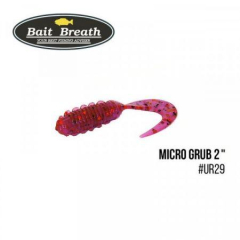Силиконовая приманка Bait Breath Micro Grub 2" (12шт.) (Ur29 Chameleon/red*seed)