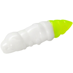 Силиконовая приманка FishUP Pupa 1.5"" cheese taste #131 - White/Hot Chartreuse (8шт/уп)