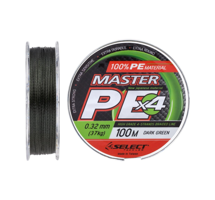 Шнур Select Master PE 100м (темн.-зел.) 0.32мм 37кг - 1 Шнур Select Master PE 100м (темн.-зел.) 0.32мм 37кг - 1