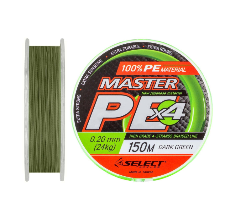 Шнур Select Master PE 150m (темн.-зел.) 0.20mm 24kg - 1 Шнур Select Master PE 150m (темн.-зел.) 0.20mm 24kg - 1