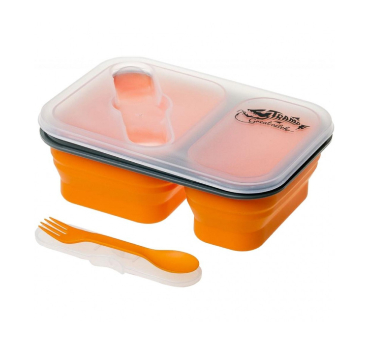 Контейнер 2 відсіки силіконовий Tramp TRC-090-orange - 5 Контейнер 2 відсіки силіконовий Tramp TRC-090-orange - 5