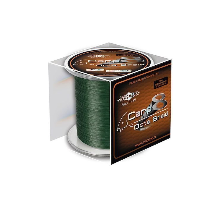 Плетений шнур Mikado СARP OCTA BRAID 300м зелений 0,26 мм - 1 Плетений шнур Mikado СARP OCTA BRAID 300м зелений 0,26 мм - 1