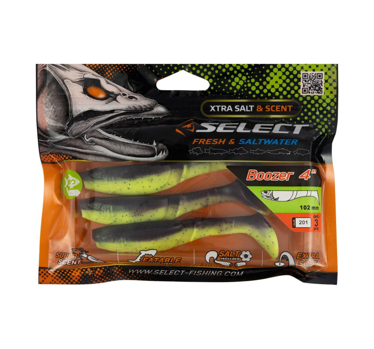 Силіконова приманка Select Boozer 4" #201 (3 шт./пач.) - 1 Силіконова приманка Select Boozer 4" #201 (3 шт./пач.) - 1