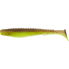 Силиконовая приманка FishUP U-Shad 4"" #203 - Green Pumpkin/Flo Chartreuse (8шт/уп)