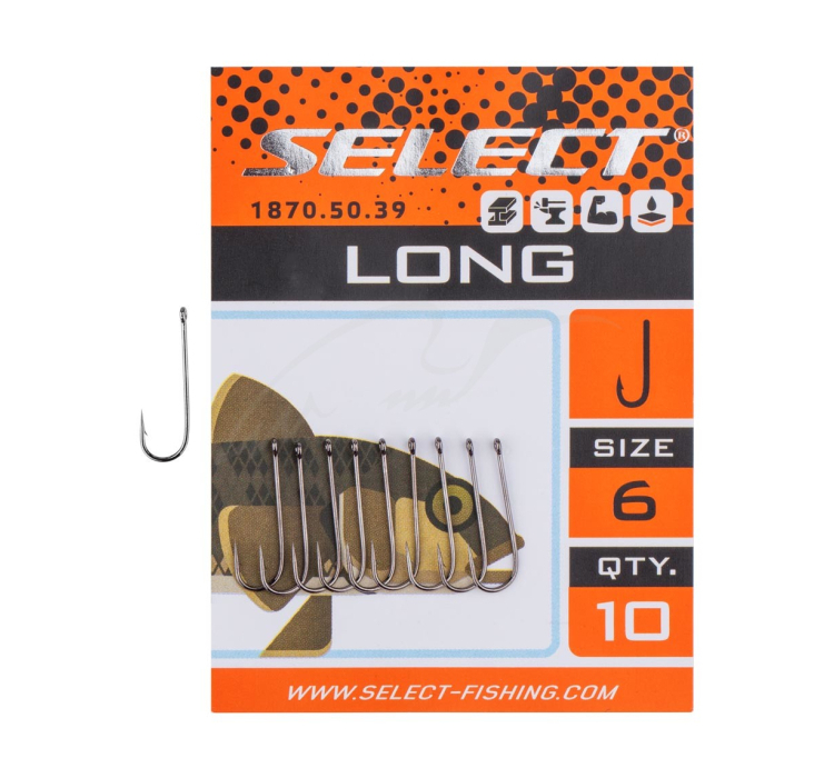 Крючок Select Long #8 (10 шт/уп) - 1 Крючок Select Long #8 (10 шт/уп) - 1