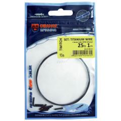 Поводковый материал Ukrspin Orange Spinning титан набор 9кг(18lb)/0.3мм 1м и 10 трубочек