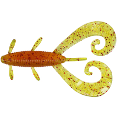 Силиконовая приманка Reins G-Tail Twin 2" 566 Motor Oil Red Flake (10 шт./пач.)