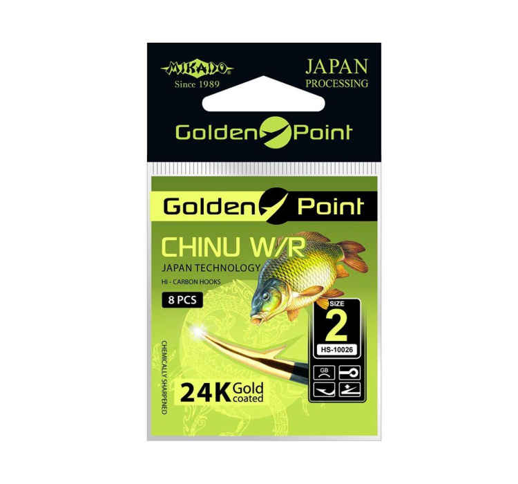 Крючок Mikado Golden Point Chinu (черный с золотом) № 10 - 1 Крючок Mikado Golden Point Chinu (черный с золотом) № 10 - 1