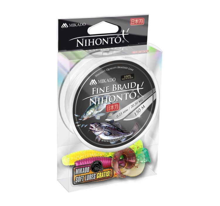 Плетений шнур Mikado NIHONTO FINE BRAID 150 м білий 0,50 мм - 1 Плетений шнур Mikado NIHONTO FINE BRAID 150 м білий 0,50 мм - 1