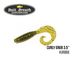 Силиконовая приманка Bait Breath Curly Grub 4.5" (8шт) (Ur868 Motoroil-EX)