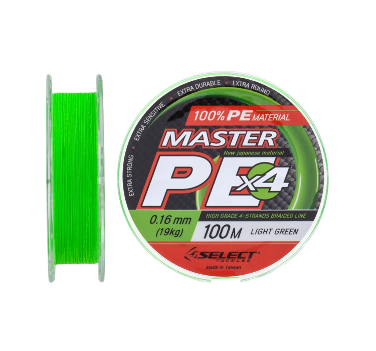 Шнур Select Master PE 100м (салатовий) 0.16мм 19кг - 1 Шнур Select Master PE 100м (салатовий) 0.16мм 19кг - 1