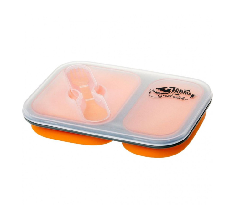 Контейнер 2 відсіки силіконовий Tramp TRC-090-orange - 3 Контейнер 2 відсіки силіконовий Tramp TRC-090-orange - 3