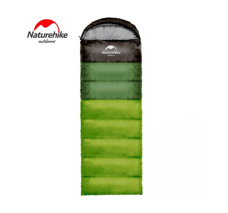 Спальний мішок з капюшоном Nature Hike U250 з фібер підкладкою (190+30)x75см, вага 1,5кг, 5-10℃ зелений - 1 Спальний мішок з капюшоном Nature Hike U250 з фібер підкладкою (190+30)x75см, вага 1,5кг, 5-10℃ зелений - 1