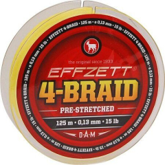Шнур DAM Effzett 4-Braid 125м 0,20мм 9,9кг (жовтий)
