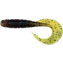 Силіконова приманка FishUP Mighty Grub 4.5"" #017 - Motor Oil Pepper (4шт/уп)