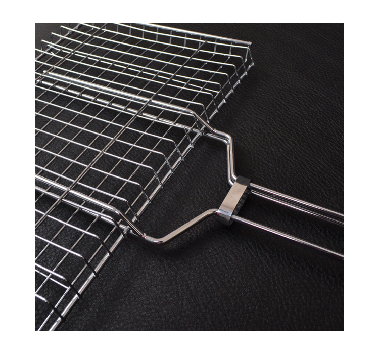Решітка для гриля подвійна GRILL ME BQ-037 (35x21см), хромована - 4 Решітка для гриля подвійна GRILL ME BQ-037 (35x21см), хромована - 4