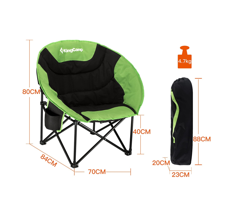 Лежак KingCamp Moon Leisure Chair (KC3816) Black/Green - 4 Лежак KingCamp Moon Leisure Chair (KC3816) Black/Green - 4