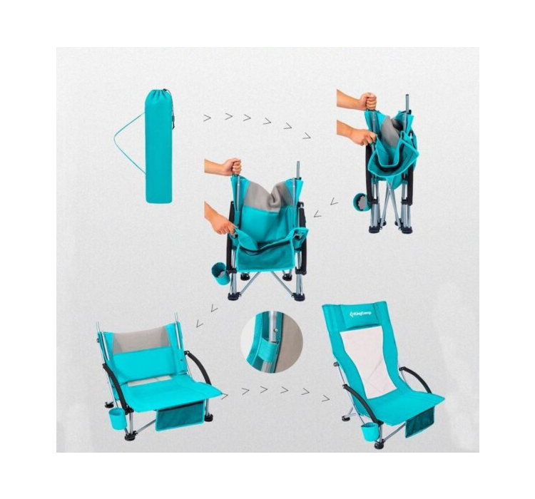 Крісло KingCamp High backed beach chair (KC1901) CYAN - 3 Крісло KingCamp High backed beach chair (KC1901) CYAN - 3