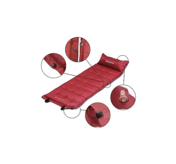 Самонадувний килимок KingCamp Base Camp XL (KM3559) Wine red - 6 Самонадувний килимок KingCamp Base Camp XL (KM3559) Wine red - 6