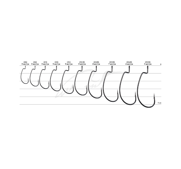 Гачок Decoy Worm17 Kg Hook #6 (9 шт/уп) - 2 Гачок Decoy Worm17 Kg Hook #6 (9 шт/уп) - 2