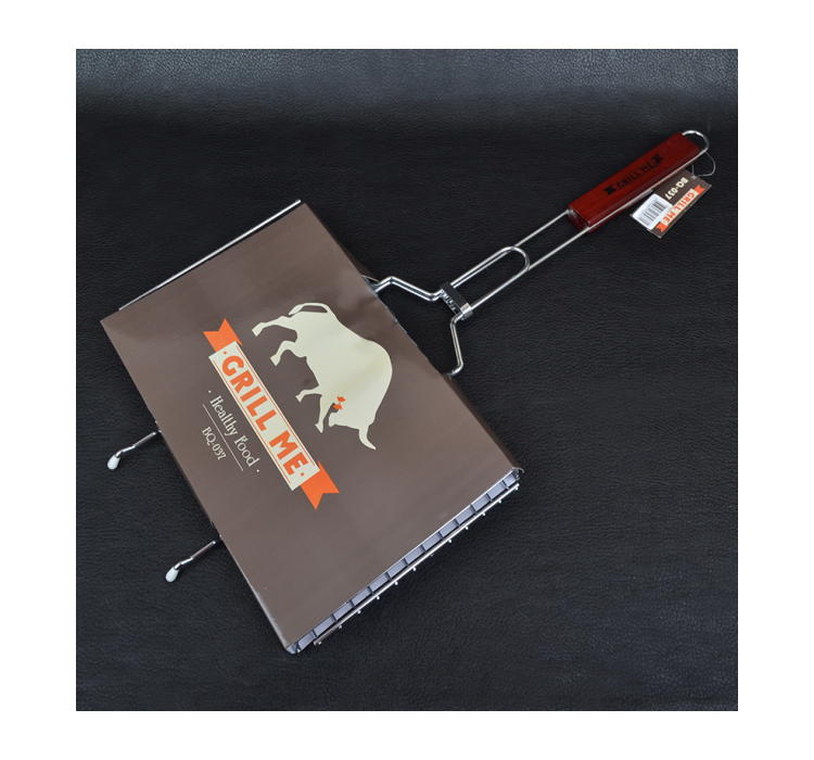 Решітка для гриля подвійна GRILL ME BQ-037 (35x21см), хромована - 6 Решітка для гриля подвійна GRILL ME BQ-037 (35x21см), хромована - 6