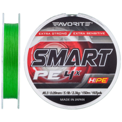 Шнур Favorite Smart PE 4x 150м (салат.) #0.3/0.09мм 2.3кг